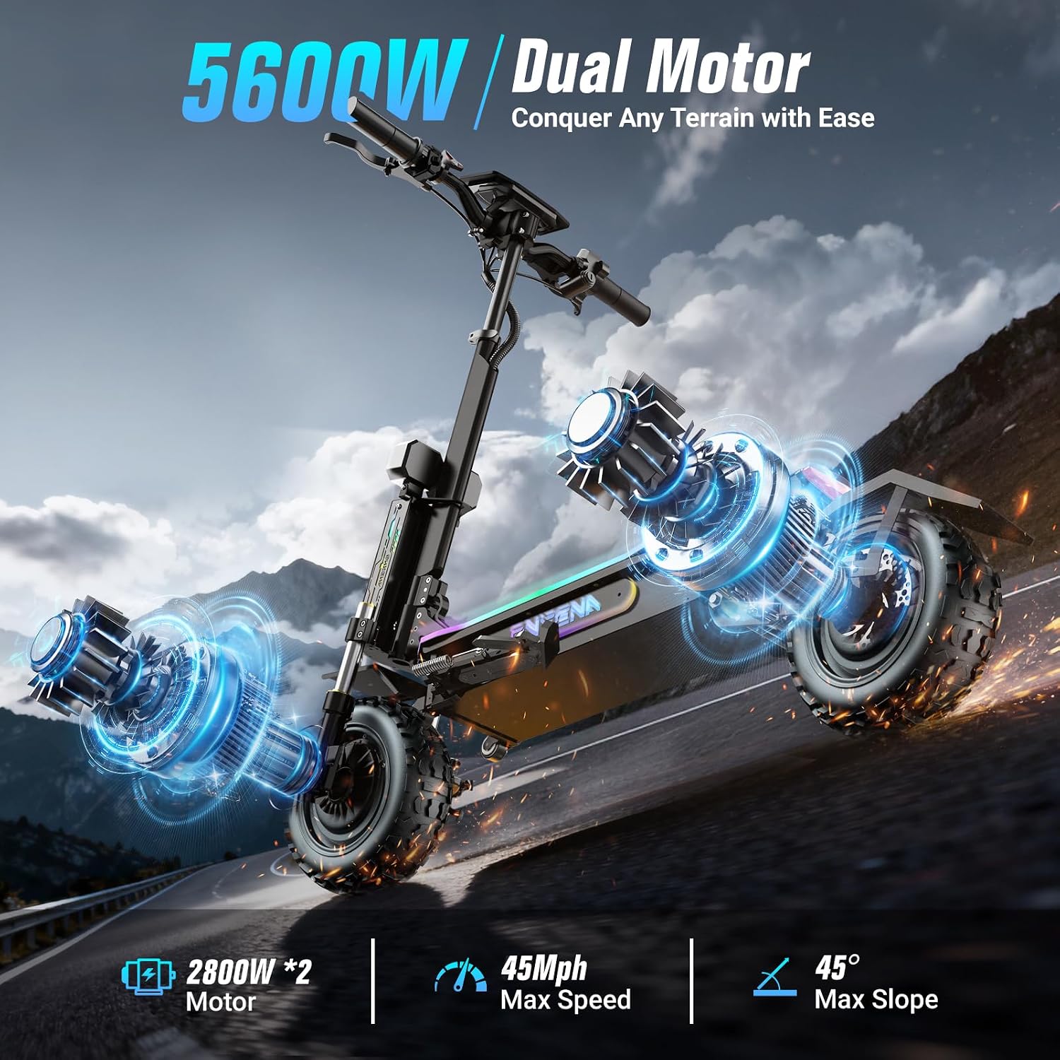 ONECNA GT7 Electric Scooters A - đánh giá và giá 60V 5600W Dual Motor Electric Scooter