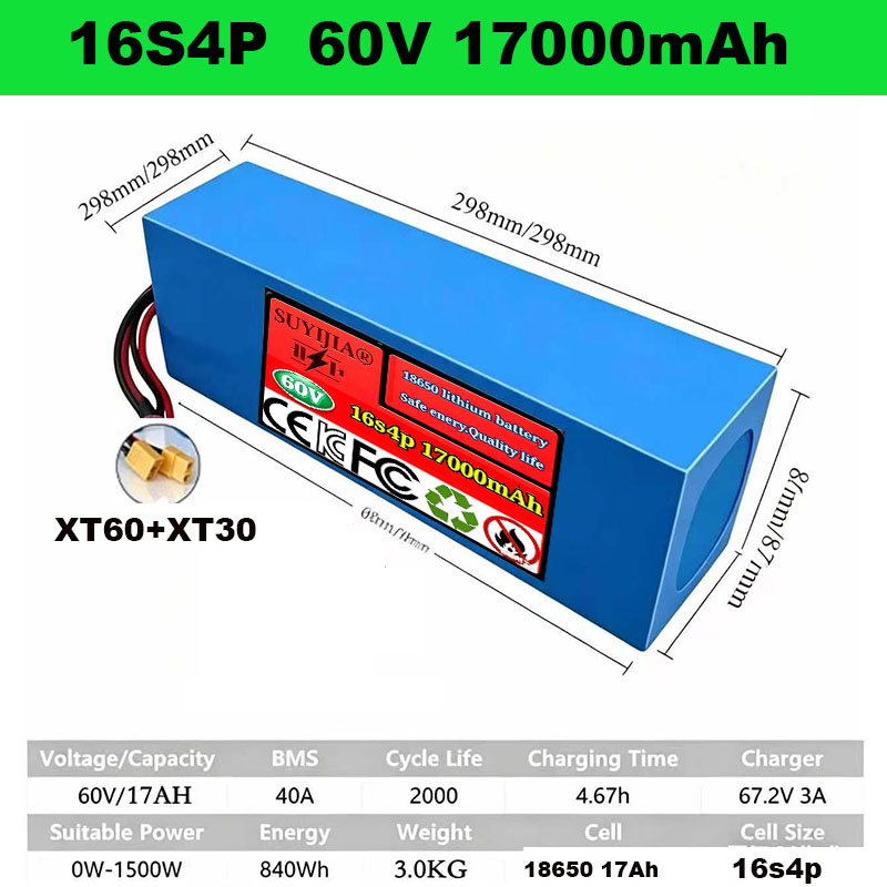 60V 18650 Lithium Battery Pack - đánh giá và giá 60V 30Ah Electric Scooter Battery